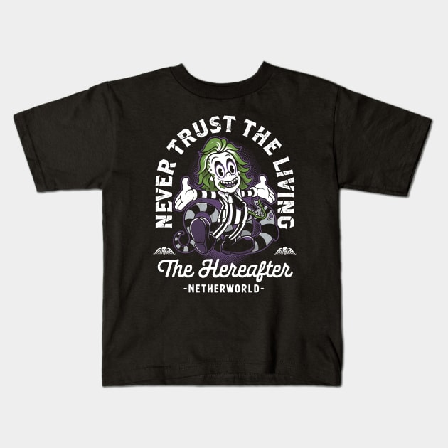 Vintage Cartoon Never Trust The Living - Creepy Cute Goth Kids T-Shirt by Nemons